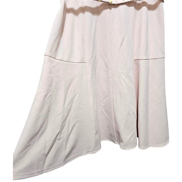 Liz Claiborne Womens Pink Short-Sleeve V-Neck Belted A-Line Dress Size 8 - Picture 7 of 14